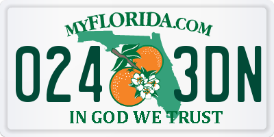 FL license plate 0243DN