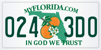 FL license plate 0243DO