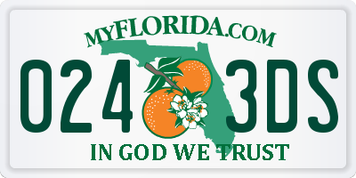 FL license plate 0243DS