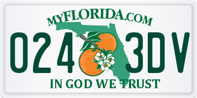 FL license plate 0243DV