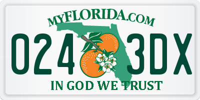 FL license plate 0243DX