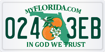 FL license plate 0243EB