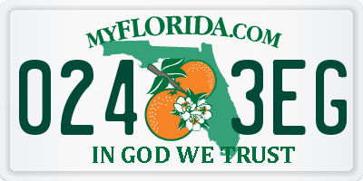FL license plate 0243EG