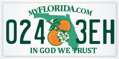 FL license plate 0243EH