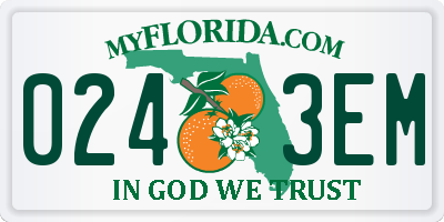 FL license plate 0243EM