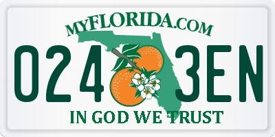 FL license plate 0243EN