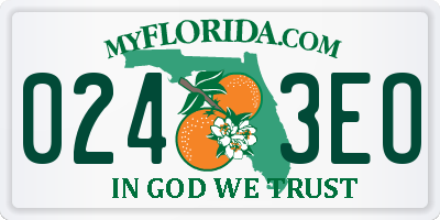 FL license plate 0243EO