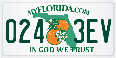 FL license plate 0243EV