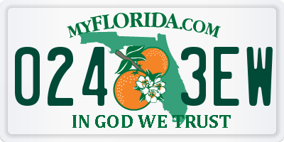 FL license plate 0243EW