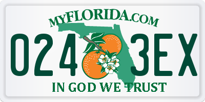 FL license plate 0243EX