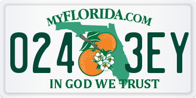 FL license plate 0243EY