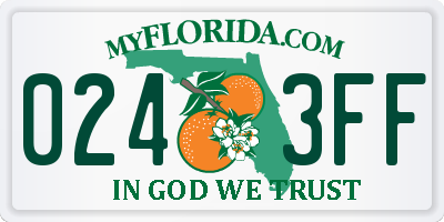 FL license plate 0243FF