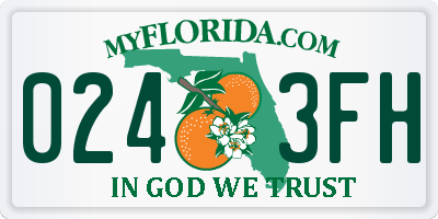 FL license plate 0243FH