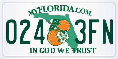 FL license plate 0243FN