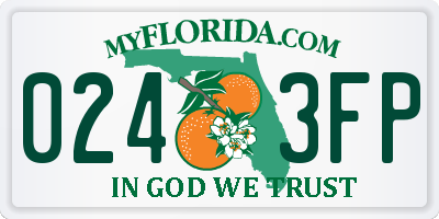 FL license plate 0243FP