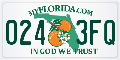 FL license plate 0243FQ