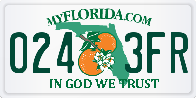 FL license plate 0243FR