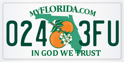 FL license plate 0243FU