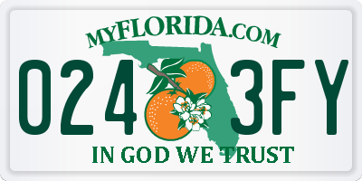 FL license plate 0243FY