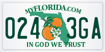FL license plate 0243GA