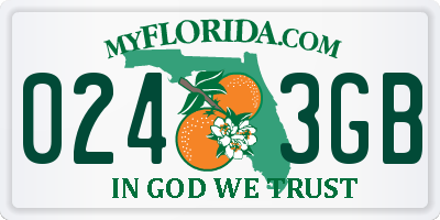 FL license plate 0243GB
