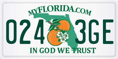 FL license plate 0243GE