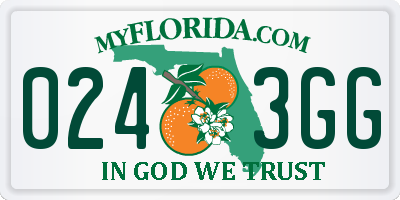 FL license plate 0243GG