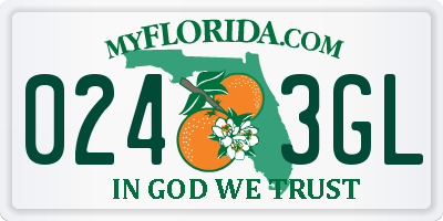 FL license plate 0243GL