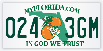 FL license plate 0243GM