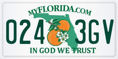 FL license plate 0243GV