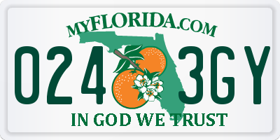 FL license plate 0243GY