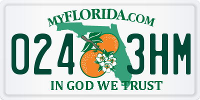 FL license plate 0243HM