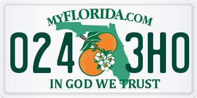 FL license plate 0243HO
