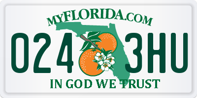 FL license plate 0243HU