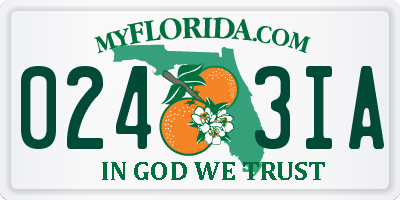 FL license plate 0243IA