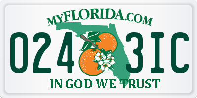 FL license plate 0243IC
