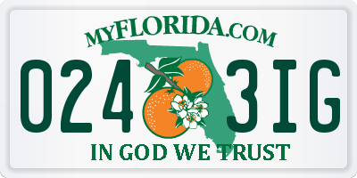 FL license plate 0243IG