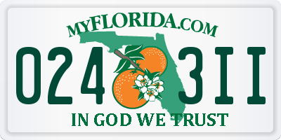 FL license plate 0243II