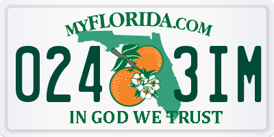 FL license plate 0243IM