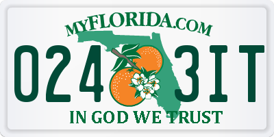 FL license plate 0243IT
