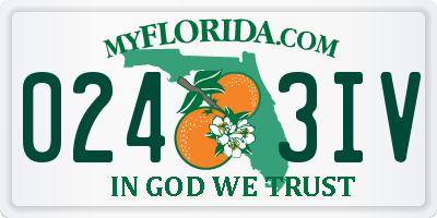 FL license plate 0243IV