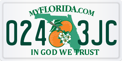 FL license plate 0243JC