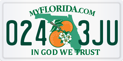 FL license plate 0243JU