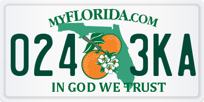 FL license plate 0243KA