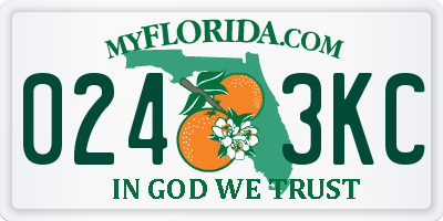 FL license plate 0243KC