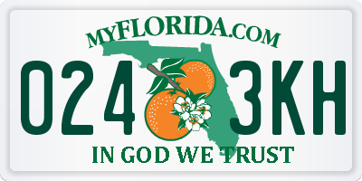 FL license plate 0243KH
