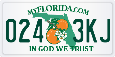 FL license plate 0243KJ
