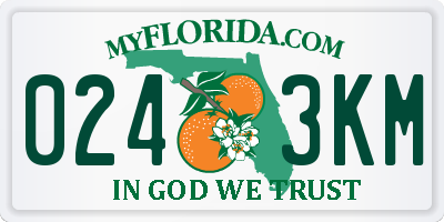 FL license plate 0243KM