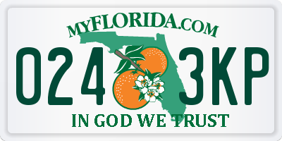 FL license plate 0243KP
