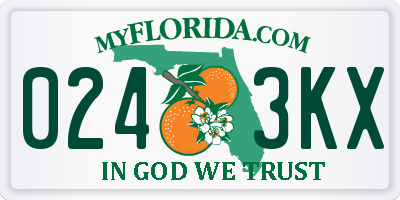 FL license plate 0243KX